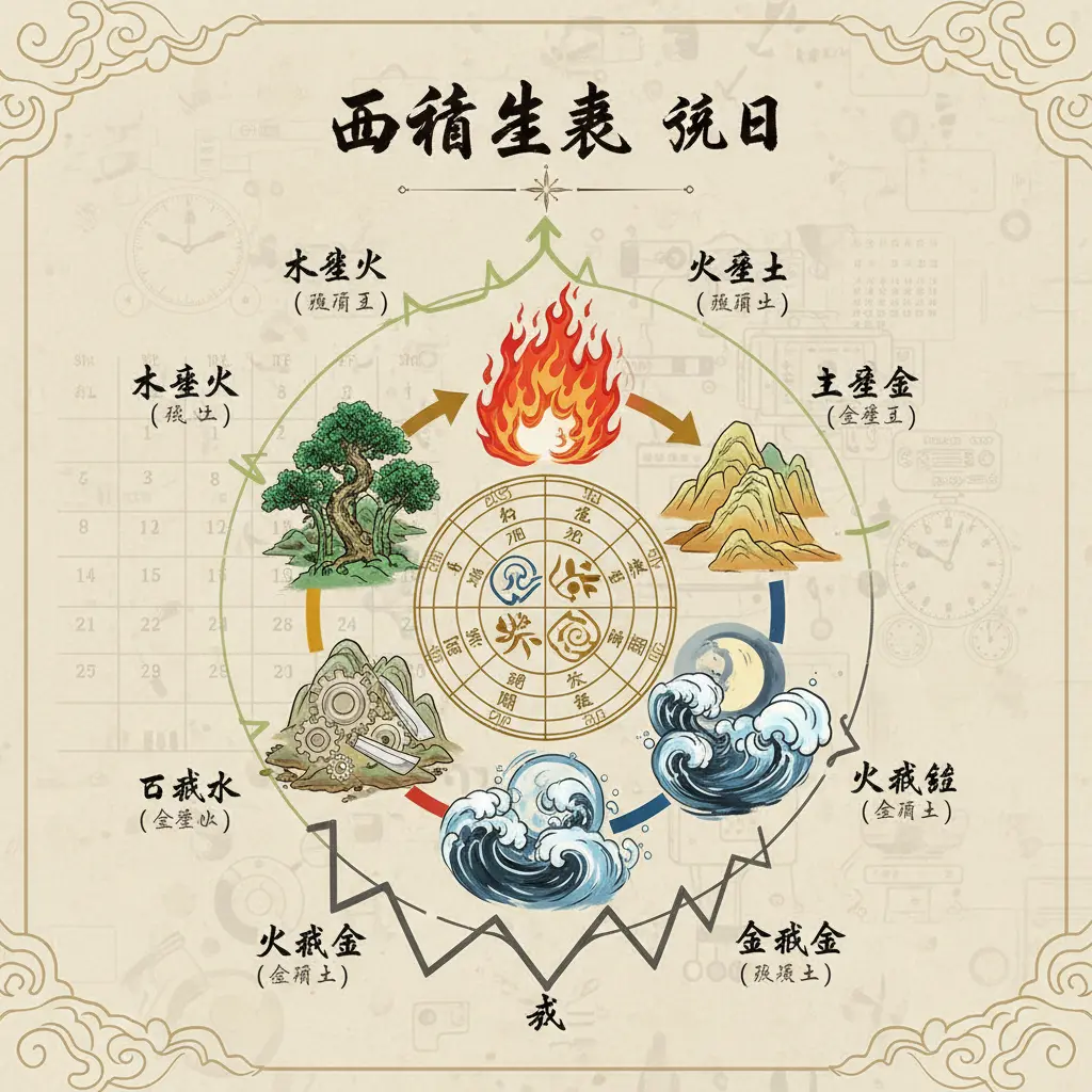 流日 - 五行生剋